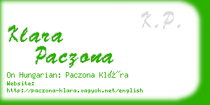 klara paczona business card